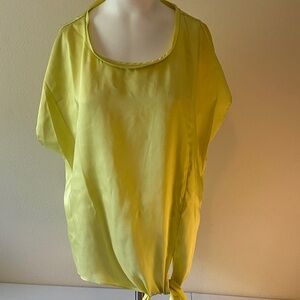DKNY Neon Yellow Women's Blouse w/tie detailing. Sz L